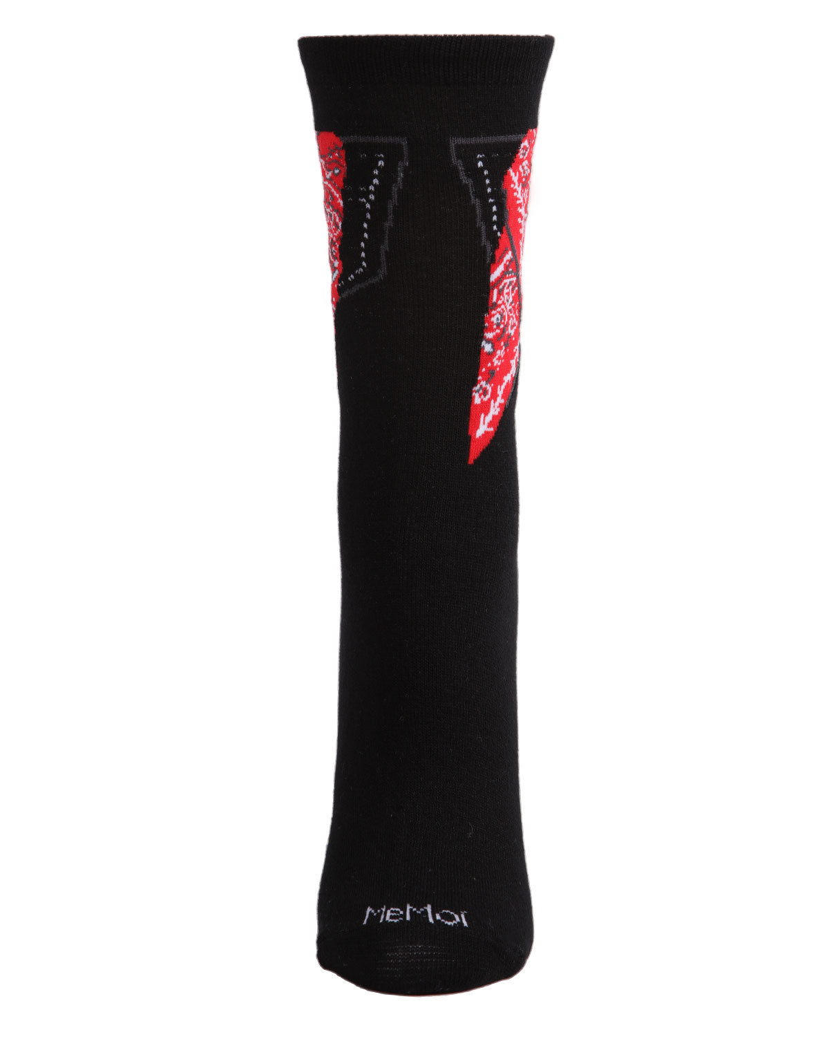 Women's Bandana in Pocket Bamboo Blend Crew Socks : Color: Denim Heather