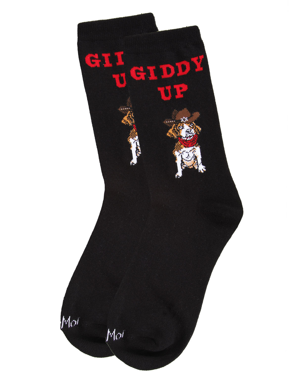 Giddy Up Pup Bamboo Blend Crew Socks : Color: Medium Gray Heather