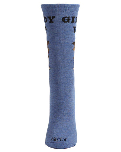 Giddy Up Pup Bamboo Blend Crew Socks : Color: Medium Gray Heather