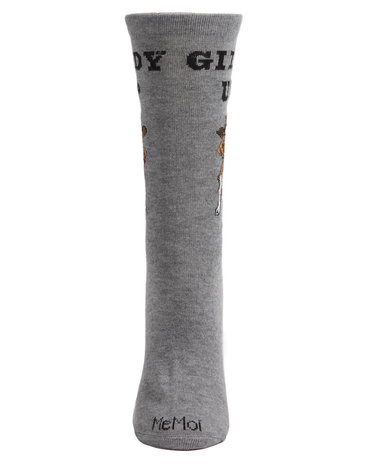 Giddy Up Pup Bamboo Blend Crew Socks : Color: Medium Gray Heather