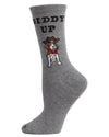 Giddy Up Pup Bamboo Blend Crew Socks : Color: Medium Gray Heather
