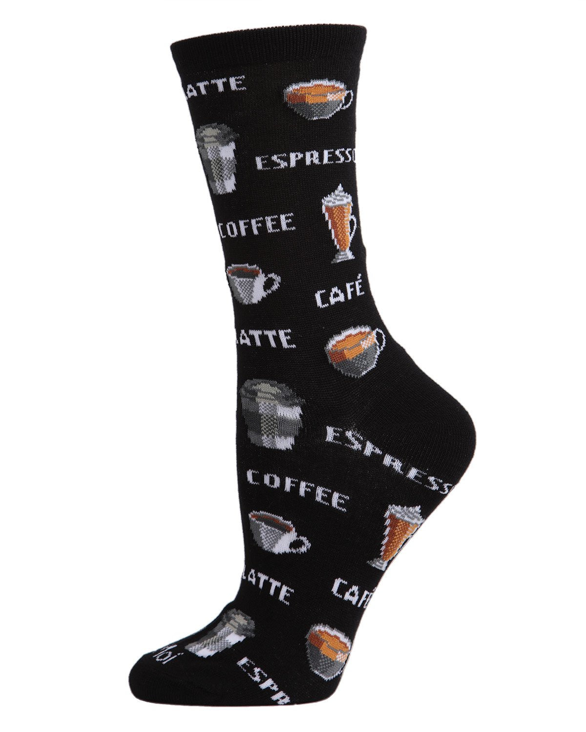 Coffee Bamboo Blend Crew Socks : Color: Black