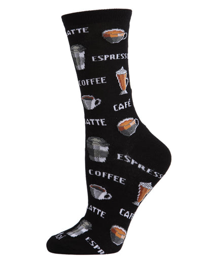 Coffee Bamboo Blend Crew Socks : Color: Black