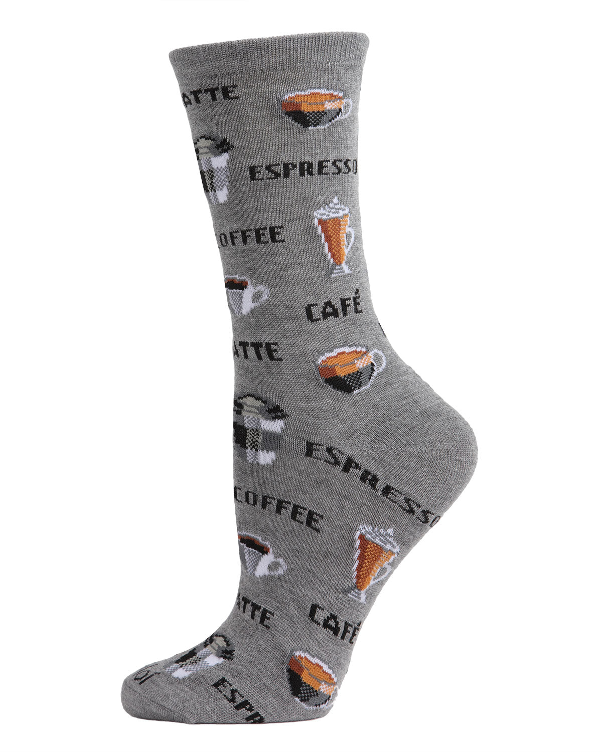 Coffee Bamboo Blend Crew Socks : Color: Medium Gray Heather