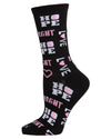 Hope Love Fight Breast Cancer Awareness Bamboo Blend Socks : Color: Black