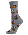 Pumpkin Puppy Holiday Crew Socks : Color: Medium Gray Heather