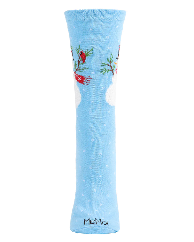 MeMoi Snowman & Bird Holiday Crew Socks