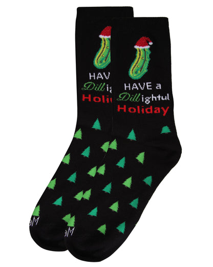 Women's Dill-ightful Holiday Crew Socks : Color: Medium Gray Heather