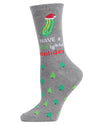 Women's Dill-ightful Holiday Crew Socks : Color: Medium Gray Heather