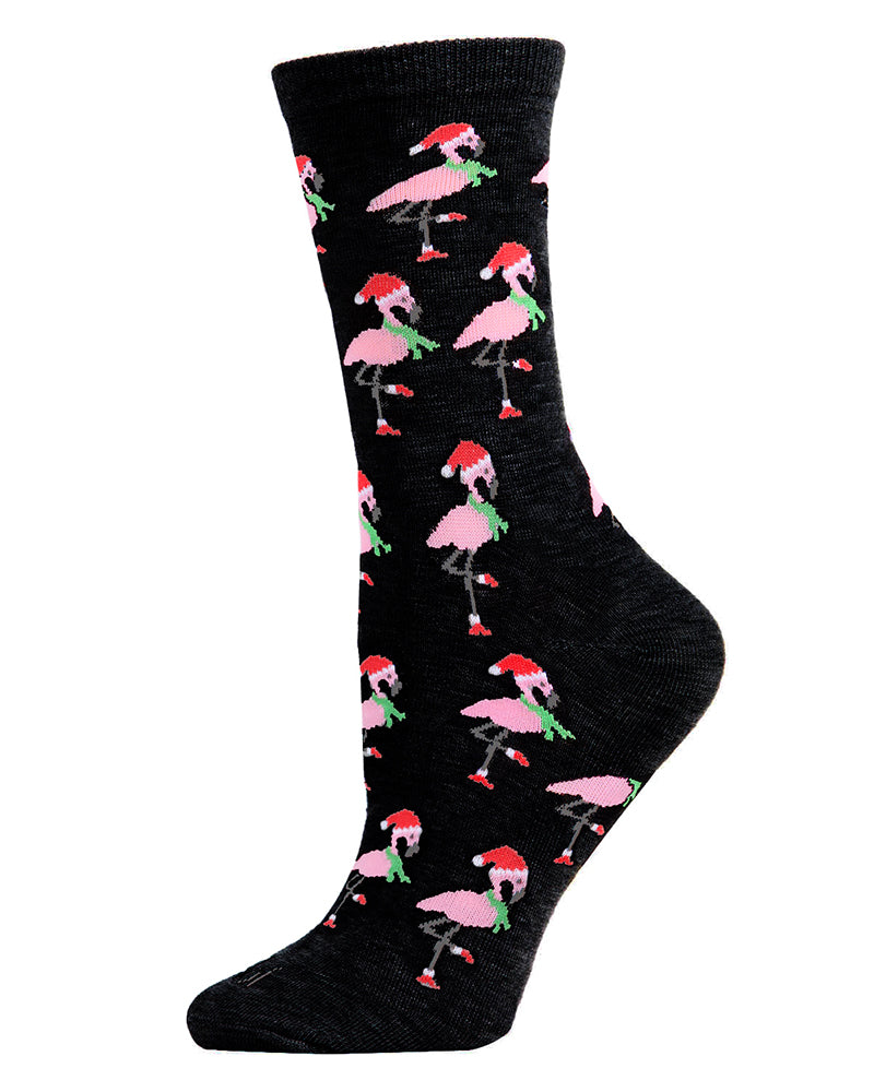 MeMoi Flamingos Holiday Crew Socks