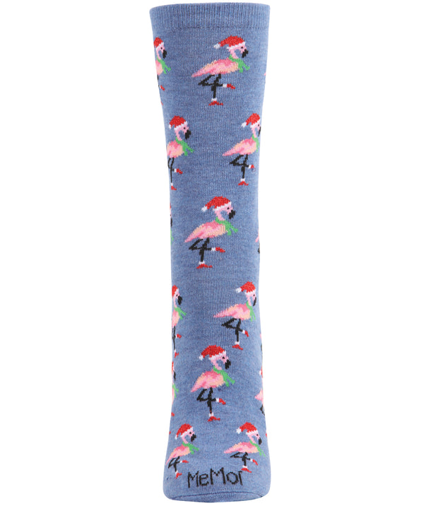 MeMoi Flamingos Holiday Crew Socks