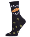Happy Challah Days Holiday Crew Socks : Color: Navy Blazer