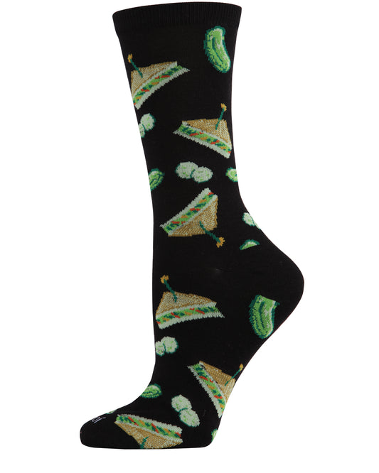 Sandwiches Bamboo Blend Crew Socks : Color: Black