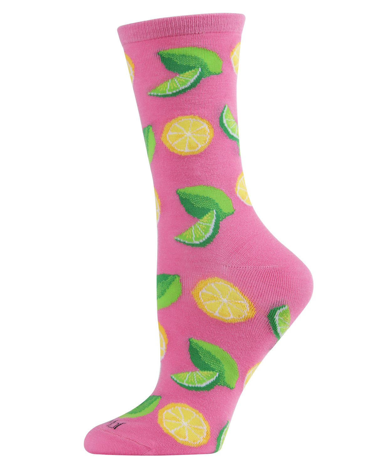 When Life Gives You Lemons Bamboo Blend Crew Socks : Color: Fuchsia Pink