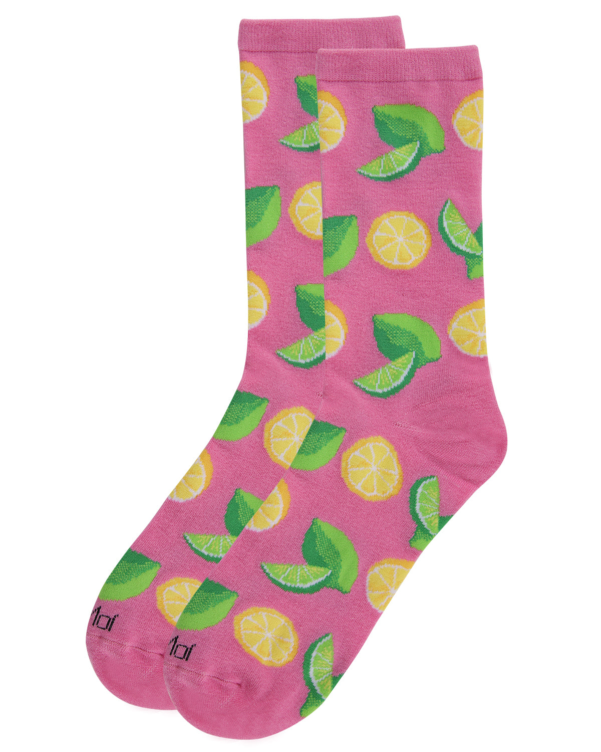 When Life Gives You Lemons Bamboo Blend Crew Socks : Color: Fuchsia Pink