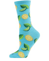 When Life Gives You Lemons Bamboo Blend Crew Socks : Color: Turquoise