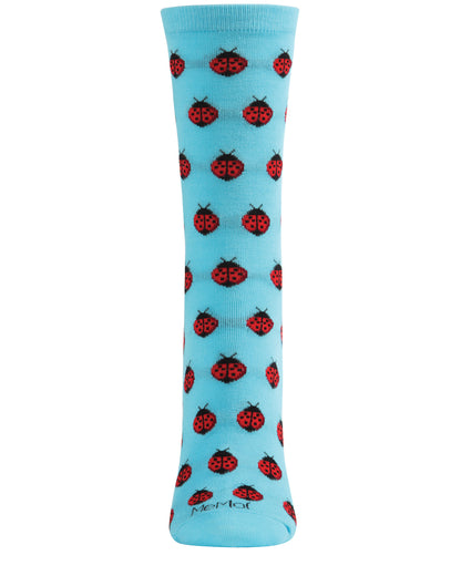 Ladybug Bamboo Blend Crew Socks : Color: Turquoise