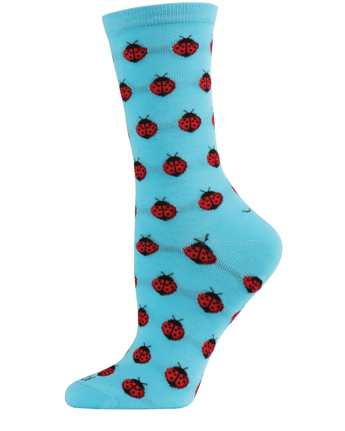 Ladybug Bamboo Blend Crew Socks : Color: Turquoise