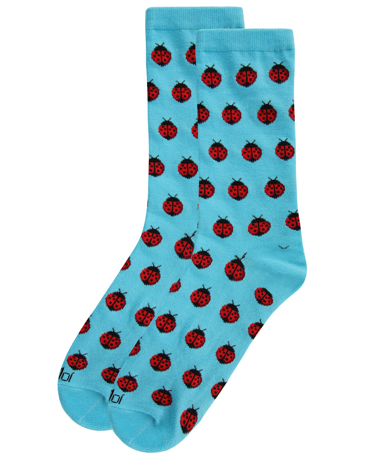 Ladybug Bamboo Blend Crew Socks : Color: Turquoise