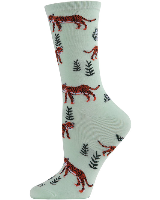 Tigers Bamboo Blend Crew Socks : Color: Mint