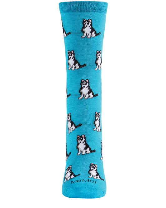 Huskies Bamboo Blend Crew Socks : Color: Deep Lagoon