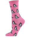Huskies Bamboo Blend Crew Socks : Color: Fuchsia Pink