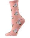 Rabbits Bamboo Blend Crew Socks : Color: Coral Almond