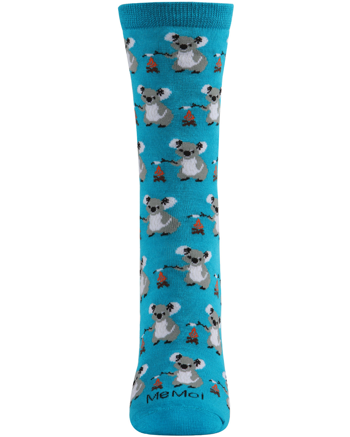 Camping Koalas Bamboo Blend Crew Socks : Color: Deep Lagoon