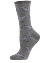 Zebras Bamboo Blend Crew Socks : Color: Medium Gray Heather