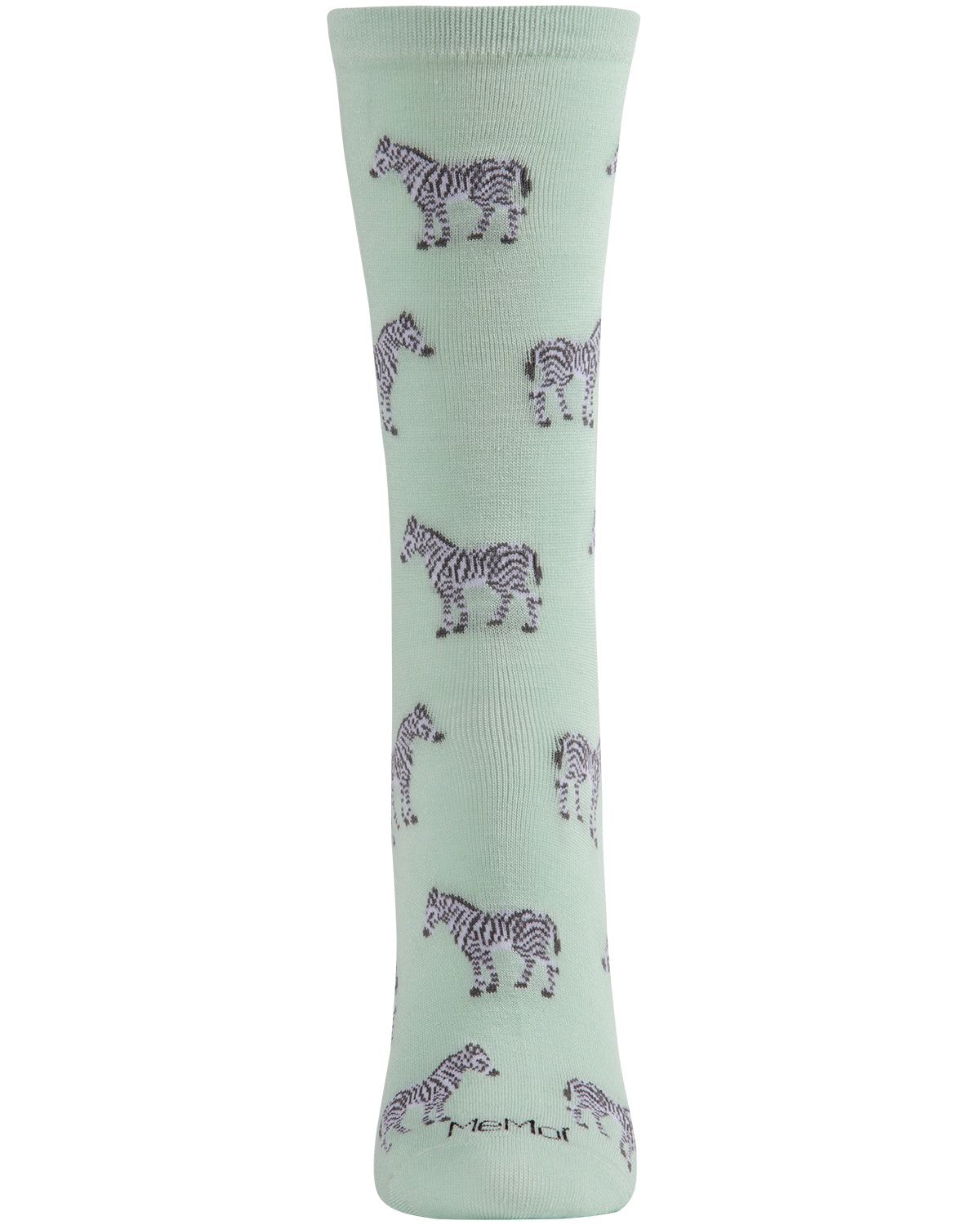 Zebras Bamboo Blend Crew Socks : Color: Mint