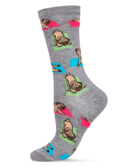 Downward Dog Bamboo Blend Crew Socks : Color: Medium Gray Heather