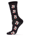 Maneki-Neko Bamboo Blend Crew Socks : Color: Black
