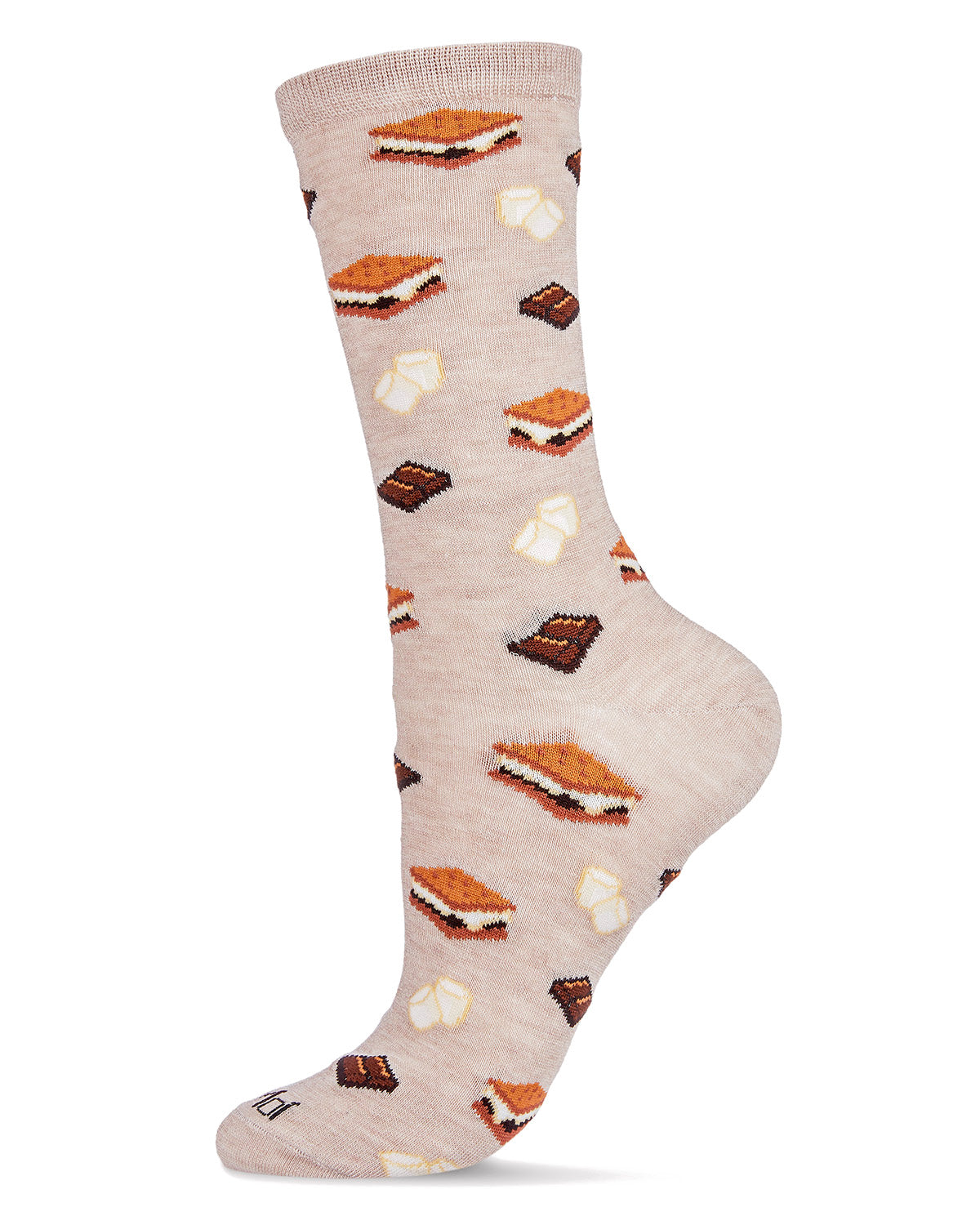 I'd Like S'more Please Bamboo Blend Crew Socks : Color: Hemp Heather