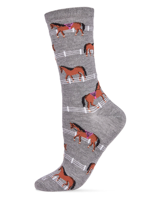 Show Pony Bamboo Blend Crew Socks : Color: Medium Gray Heather