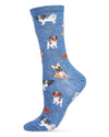 They Call it Pupper Love Bamboo Blend Crew Socks : Color: Denim Heather