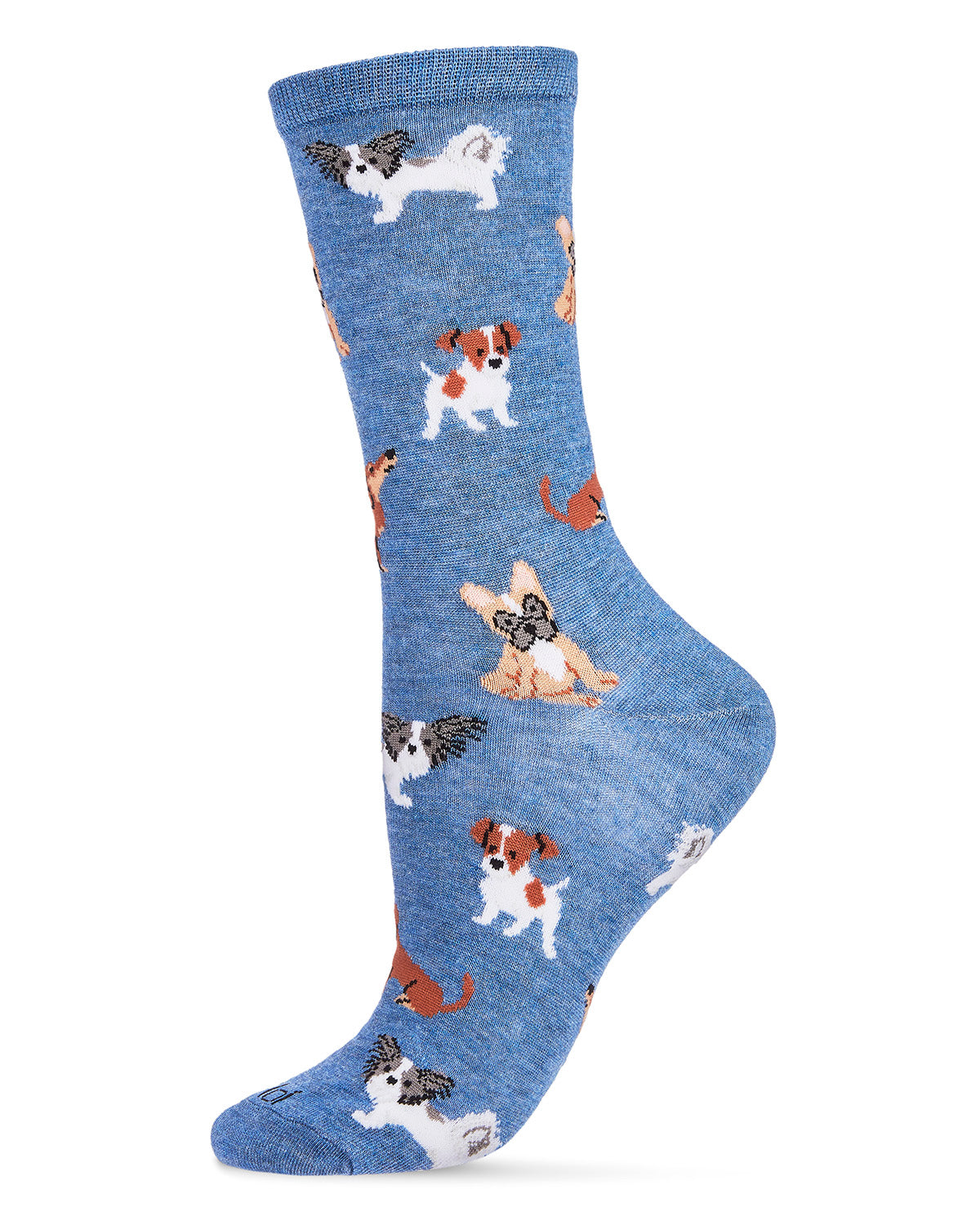 They Call it Pupper Love Bamboo Blend Crew Socks : Color: Denim Heather