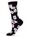 Mahjong Bamboo Blend Crew Socks : Color: Black