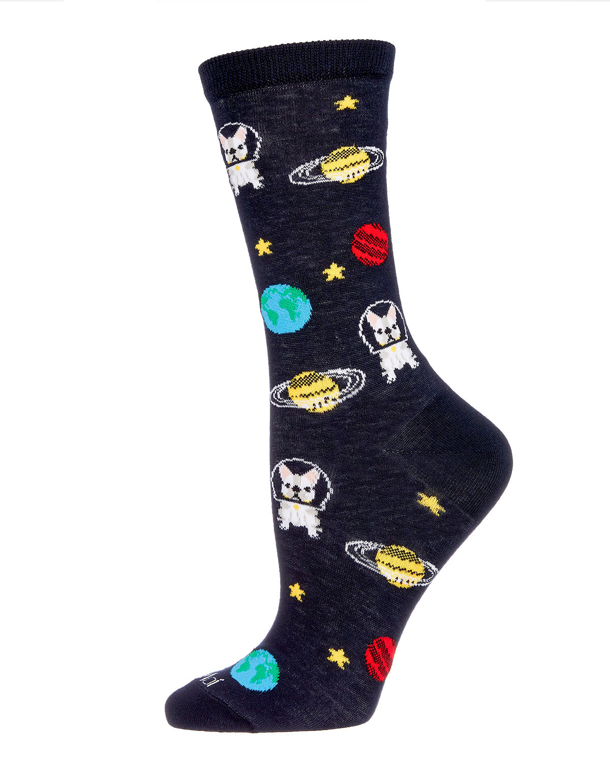 In Space No One Can Hear You Bark Bamboo Blend Crew Socks : Color: Navy