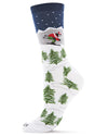Women's Winter Wonderland Holiday Bamboo Blend Crew Socks : Color: White