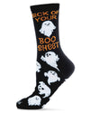Sick of Your Boo Sheet Ghostly Crew Socks : Color: Black