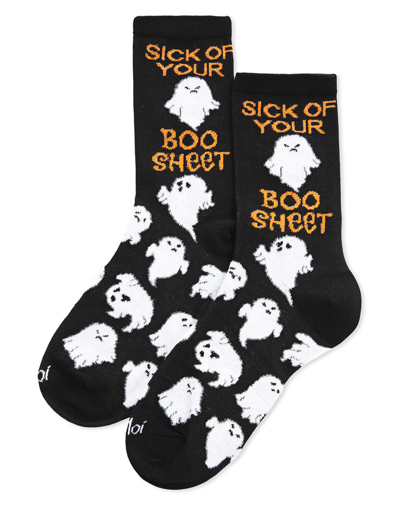 MeMoi Sick of Your Boo Sheet Crew Socks