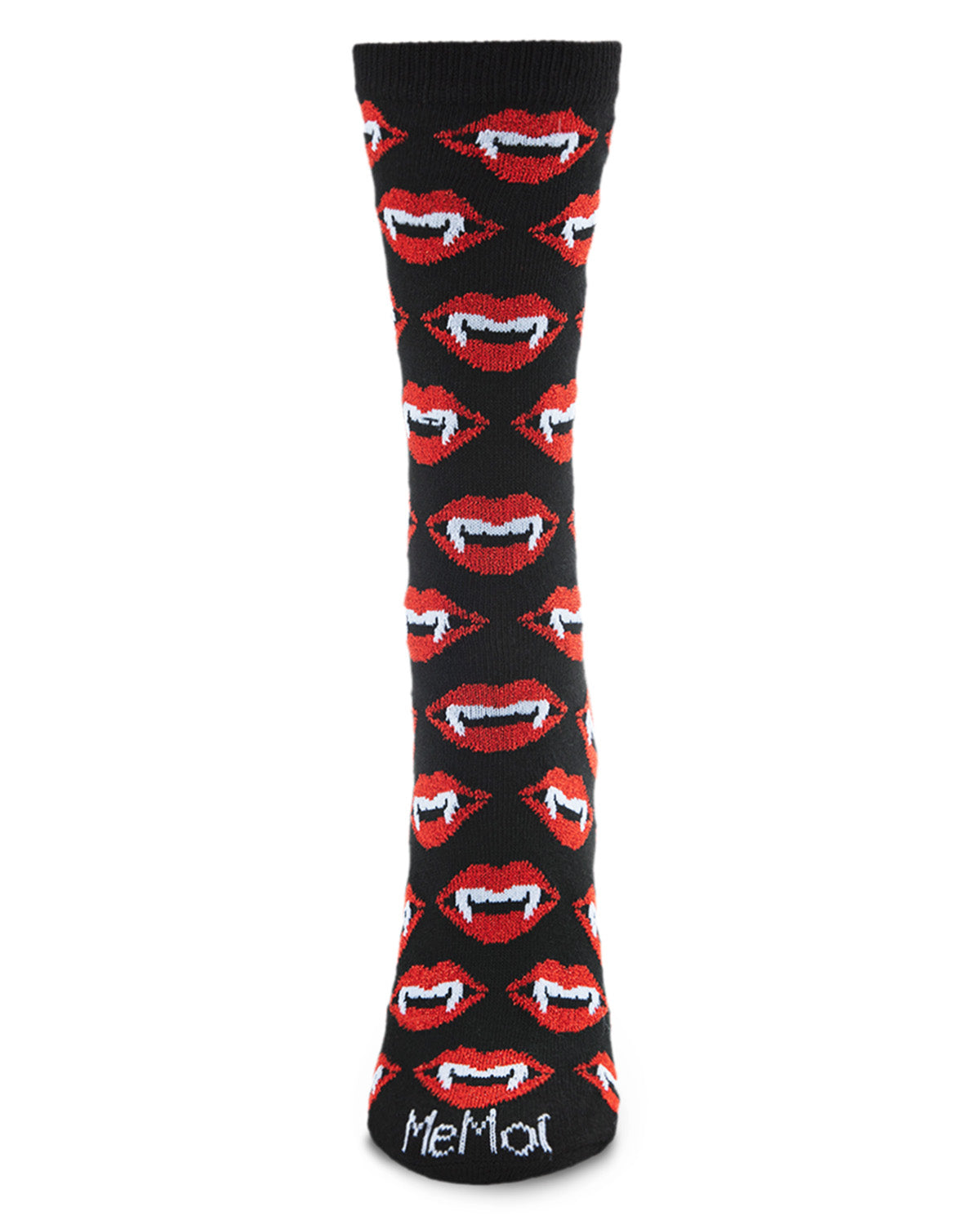 Vampire Lips Novelty Crew Socks : Color: Black