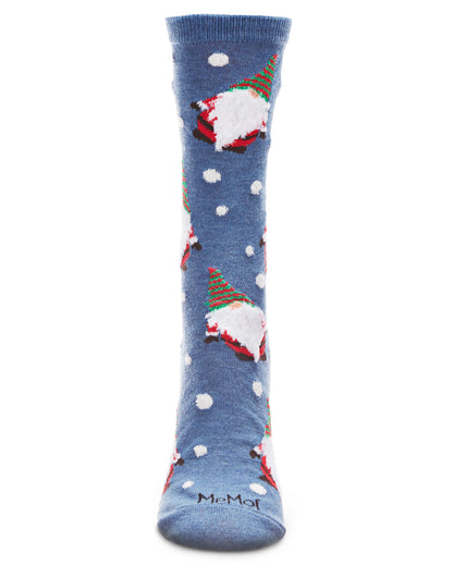 Gnome for the Holidays Crew Socks : Color: Denim Heather