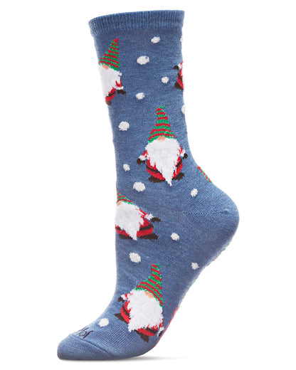 Gnome for the Holidays Crew Socks : Color: Denim Heather