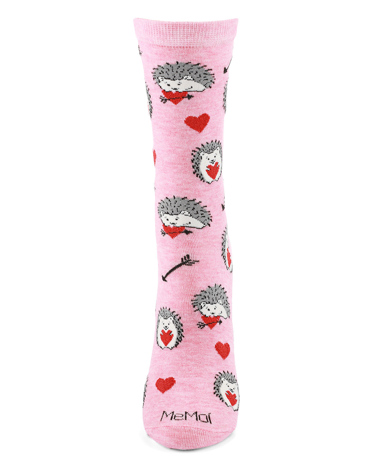 Love Struck Hedgehog Bamboo Blend Crew Sock : Color: Pink Heather