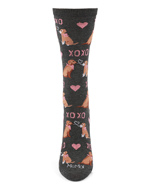 Noodle Kiss Bamboo Blend Crew Sock : Color: Dark Gray Heather