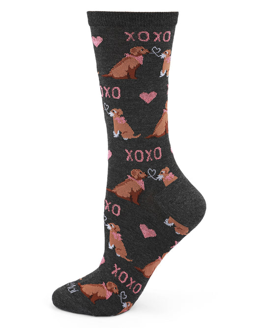 Noodle Kiss Bamboo Blend Crew Sock : Color: Dark Gray Heather