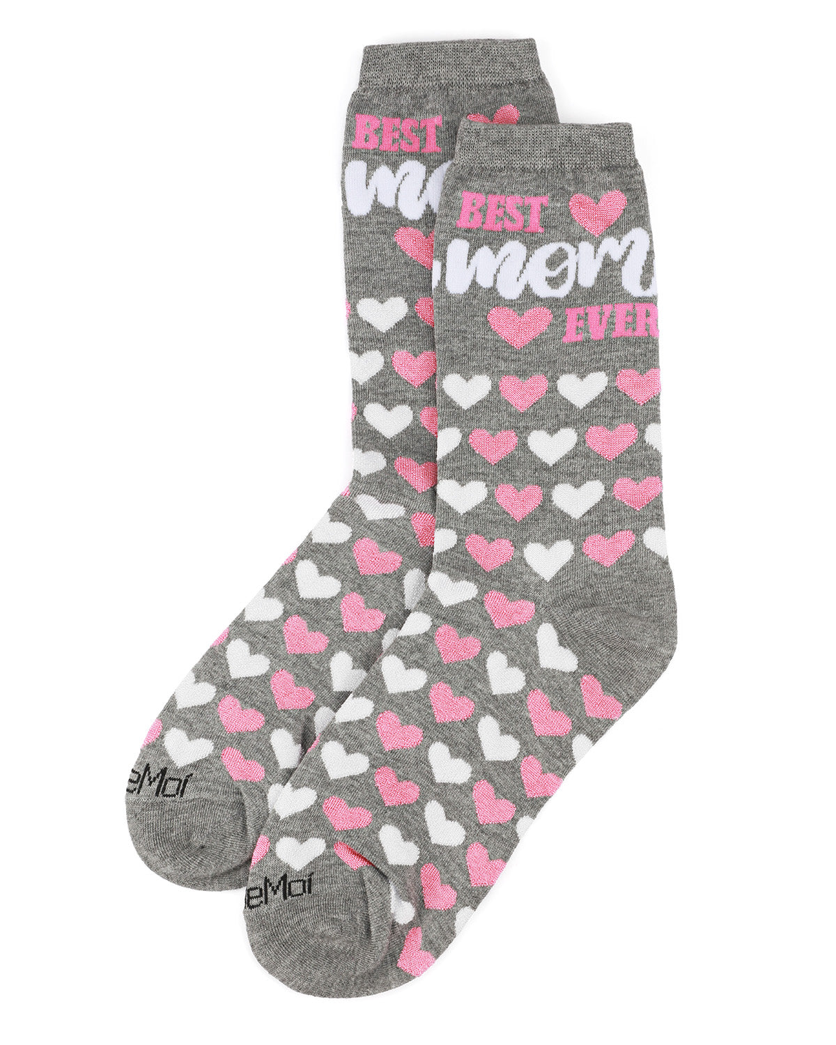 Best Mom Ever Bamboo Blend Crew Sock : Color: Medium Gray Heather