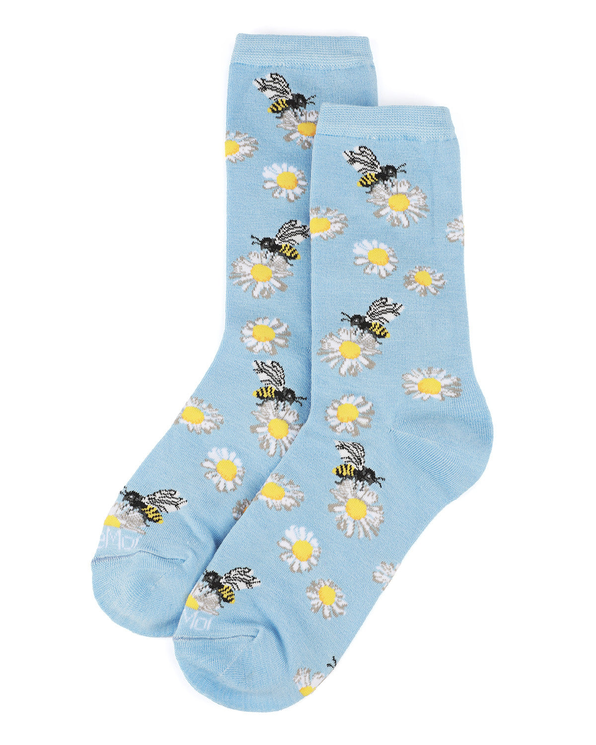 Daisy Bees Bamboo Blend Crew Sock : Color: Blue