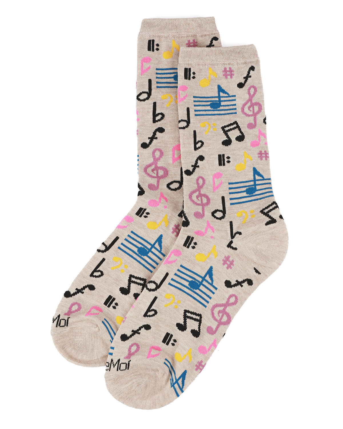 Musical Notes Bamboo Blend Crew Sock : Color: Hemp Heather